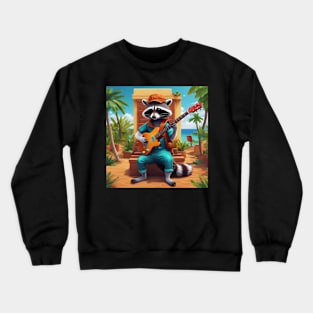 musician raccoon Crewneck Sweatshirt